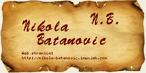 Nikola Batanović vizit kartica